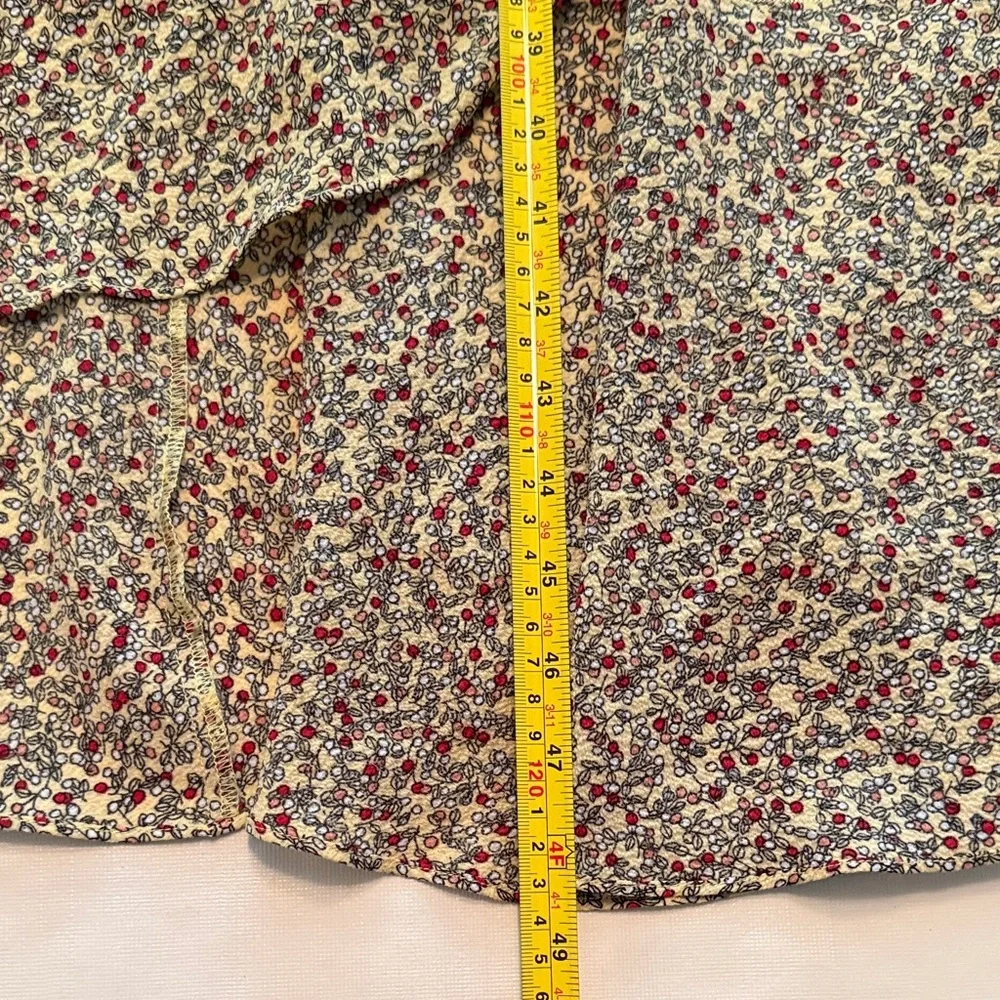 Max Studio Women's Yellow Red Floral High-Low Wrap Dress Size M - Picture 10 of 12